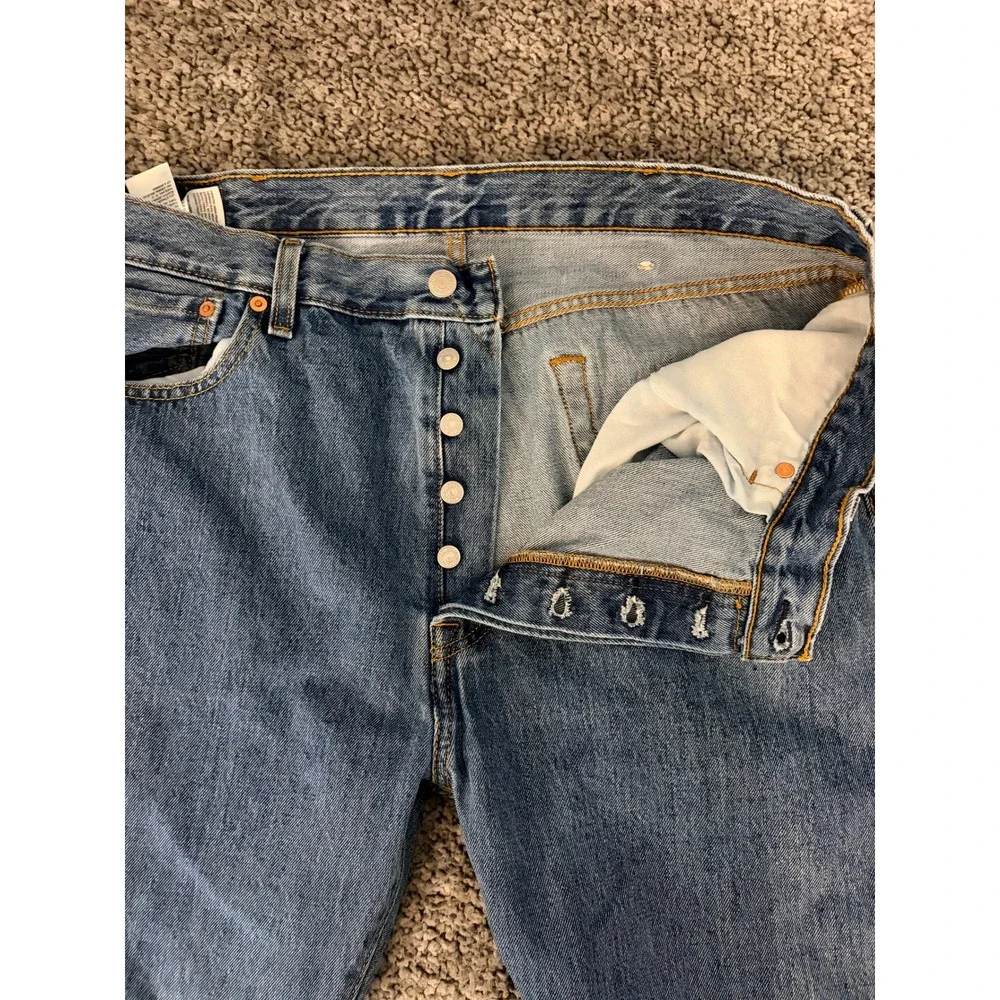 Levis 501 Original Fit Jeans 38x30 Blue Straight Leg Denim Americana Western